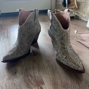 Jessica Simpson Sparkling Silver Ankle Booties
